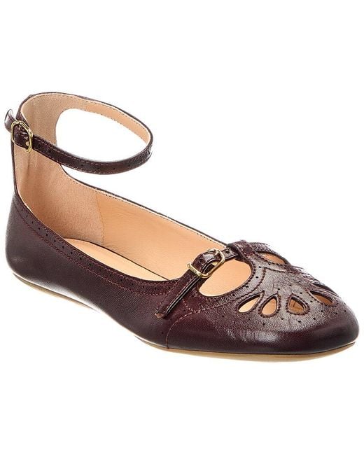 Chloé Brown Misty Leather Ballerina Flat