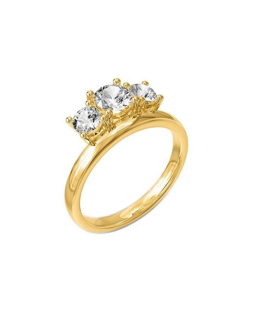 Lab Grown Diamonds Metallic 18K Over 1.13 Ct. Tw. Lab-Grown Diamond 3-Stone Ring