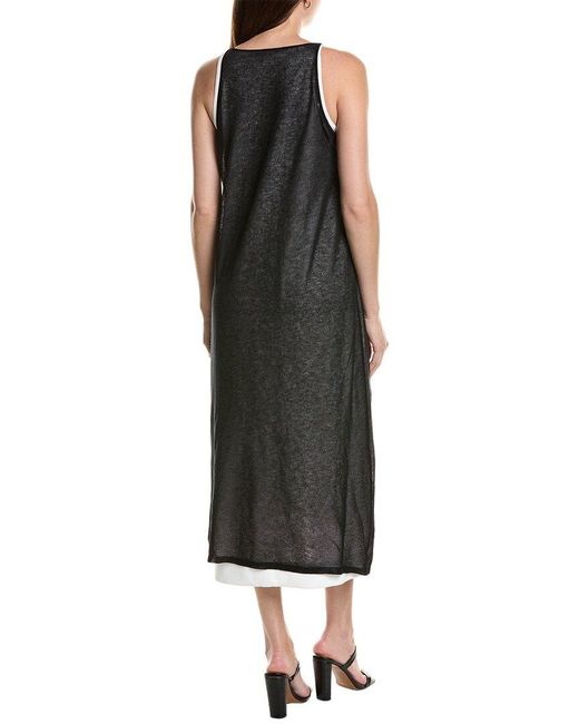Kenneth Cole Black Layered Sheer Maxi Dress