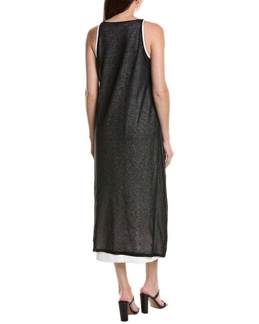 Kenneth Cole Black Layered Sheer Maxi Dress