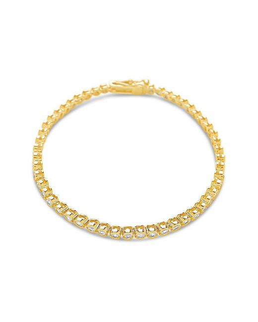 Sterling Forever White 14k Plated Cz Tennis Bracelet