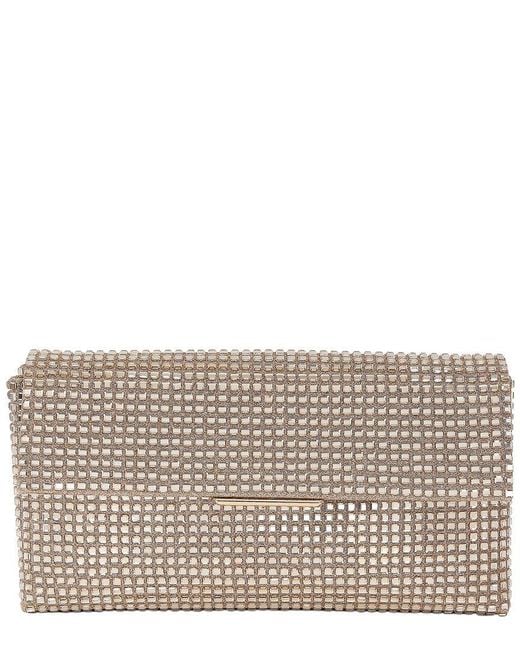 Badgley Mischka Gray Jayden Crystal Envelope Clutch