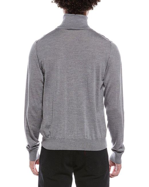 Herno Gray Wool Turtleneck Sweater for men