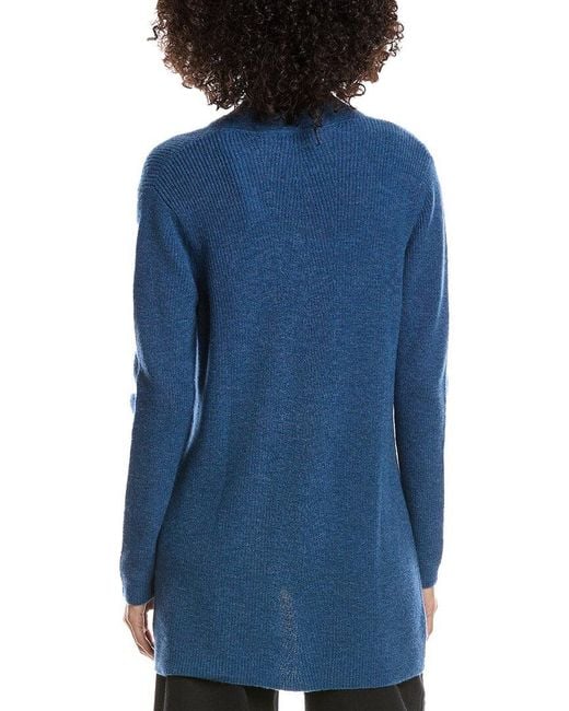 Forte Blue Wool & Cashmere-Blend Drape Cardigan