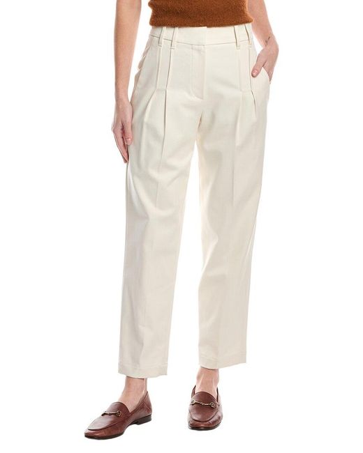 Brunello Cucinelli Natural Pleated Pant