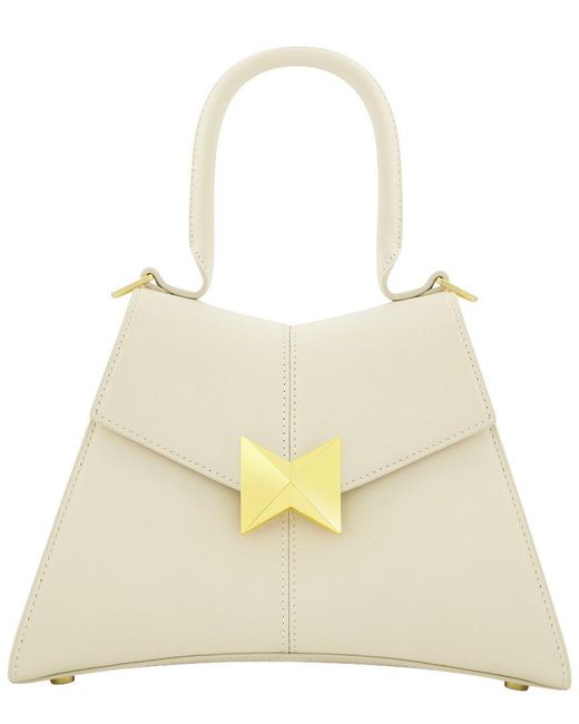 Mac Duggal Natural Angular Small Leather Handbag