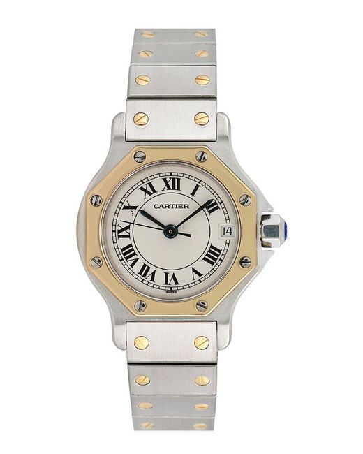 Cartier Metallic Cartier 1990s Women's Santos Octagon Watch
