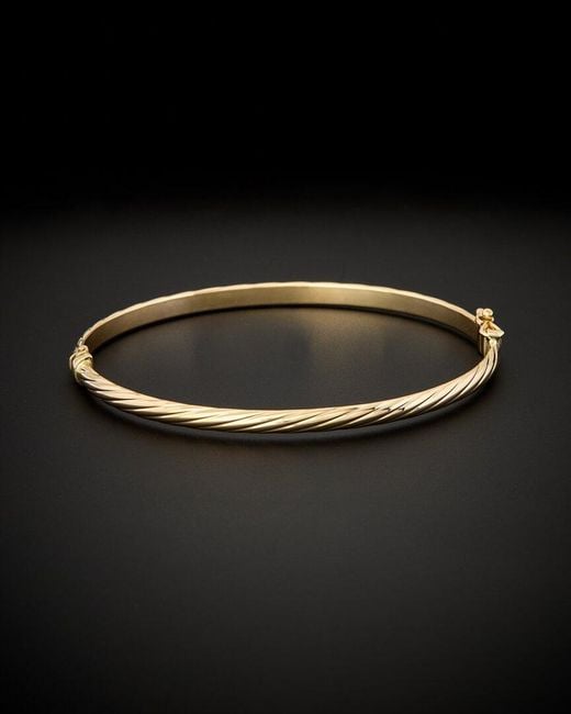 Italian Gold Black 14k Twist Bangle Bracelet