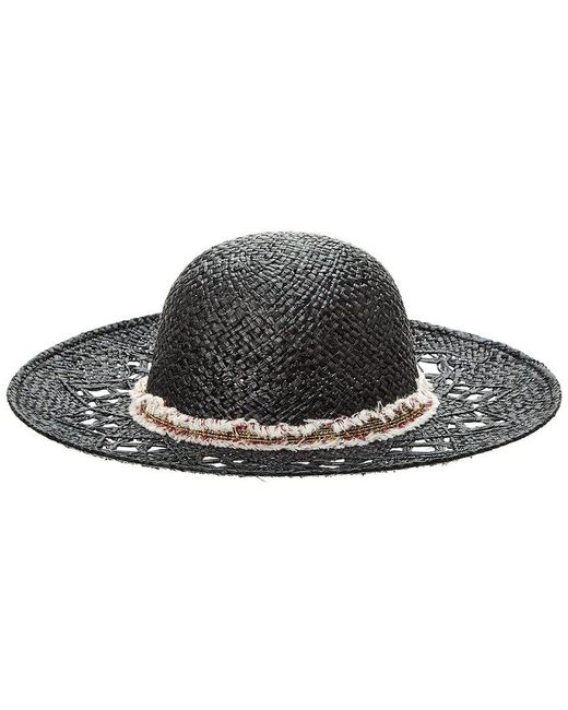 Surell Black Raffia Sun Hat