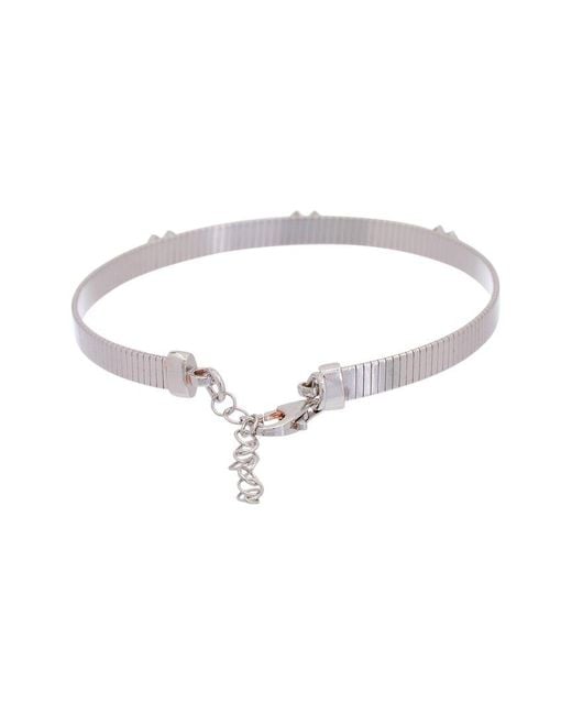 Meshmerise White 18K Over 0.05 Ct. Tw. Diamond Bangle Bracelet