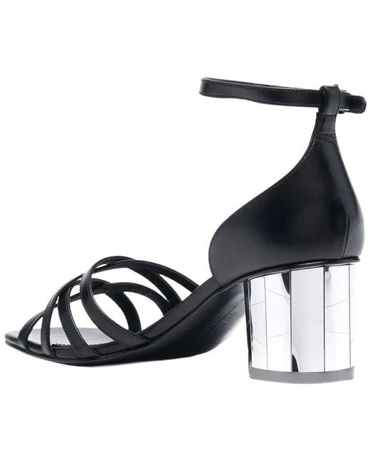 Ferragamo Black Open Toe Leather Sandal