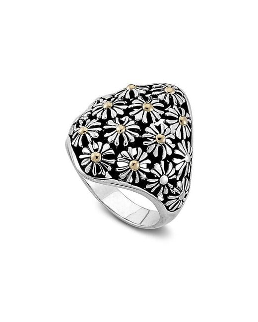 Samuel B. White 18k Over Silver Flower Ring