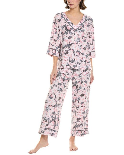 Donna Karan Pink 2Pc Top & Pant Pajama Set