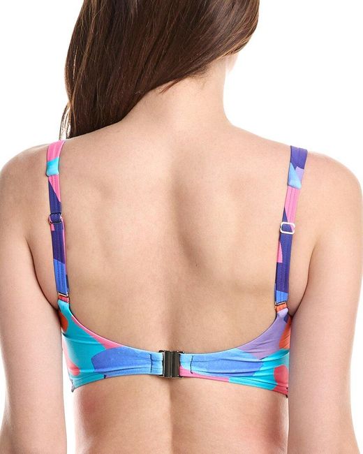 Sea Level Blue Paintball Tie Front Crop Top