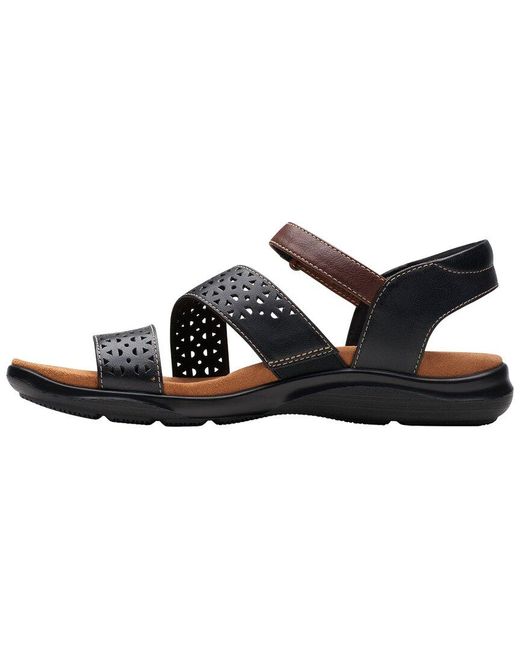 Clarks Black Kitly Way Leather Sandal
