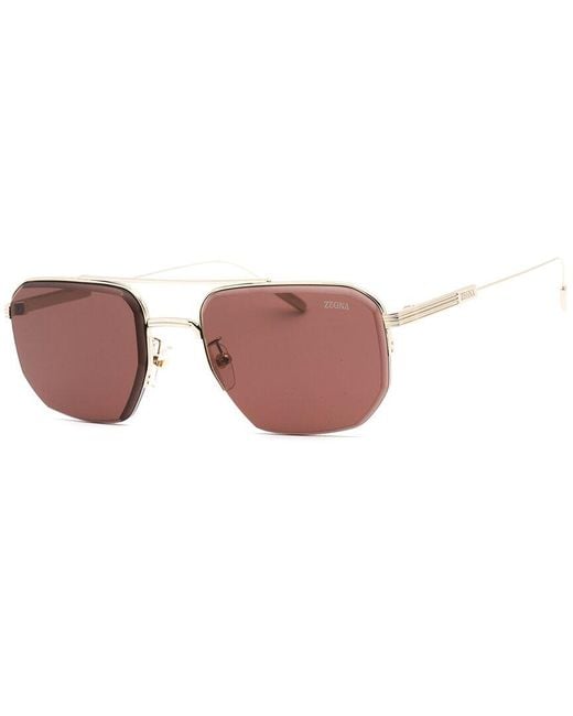 Zegna Pink Ez0228-d 56mm Sunglasses for men