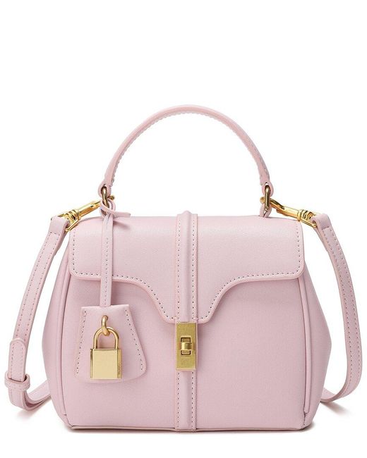 Tiffany & Fred Paris Pink Smooth Leather Top Handle Crossbody