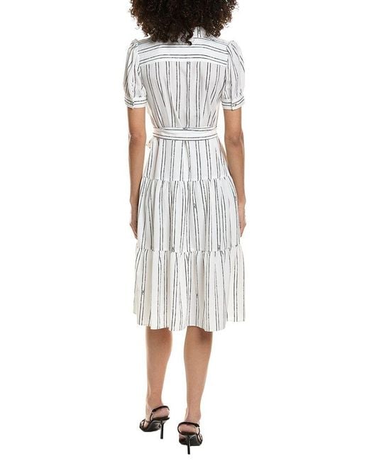 Karl Lagerfeld White Midi Printed Dress