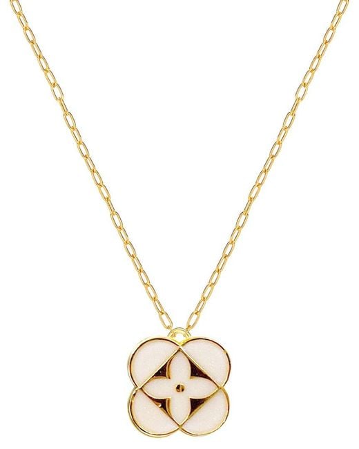 Gabi Rielle Metallic 14k Over Silver Blossom Clover Necklace