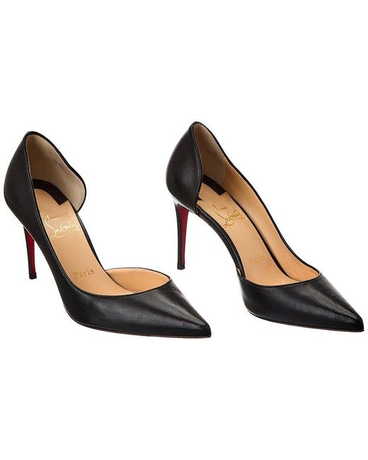 Christian Louboutin Black Iriza 85 Leather Pump (authentic Pre-owned)