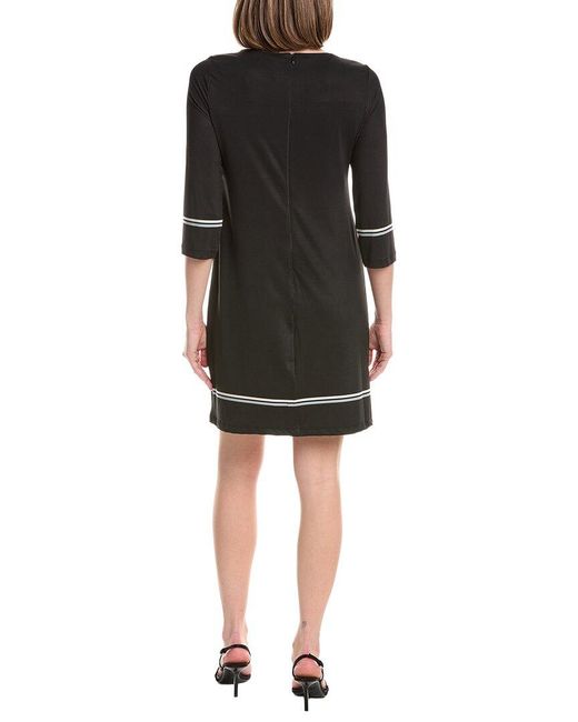 Anne Klein Black Boat Neck T-Shirt Dress