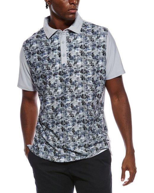 Ben Sherman Blue Punk News Tech Jersey Sports Fit Polo Shirt for men