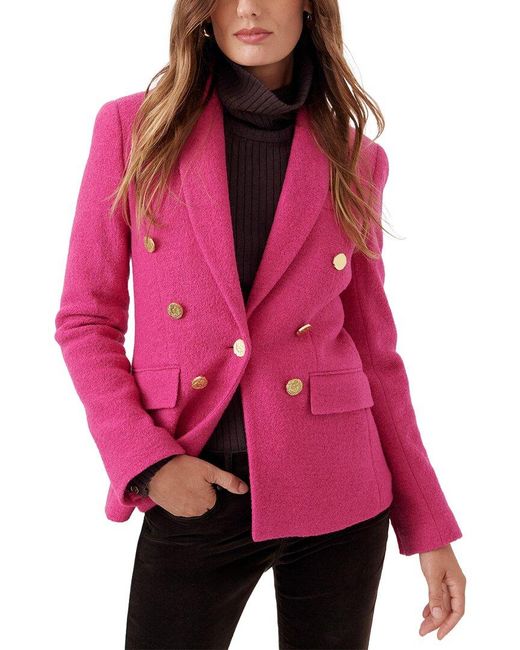 J.McLaughlin Pink Genevieve Wool-Blend Blazer