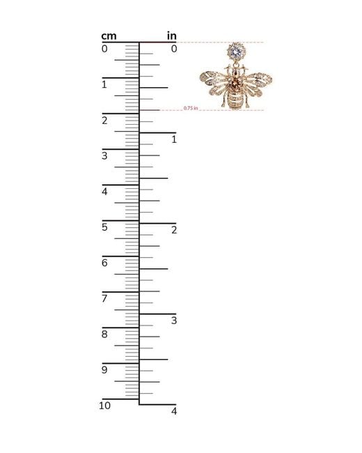 Eye Candy LA White 18k Gold Plated Cz Crystal Bee Dangle Earrings