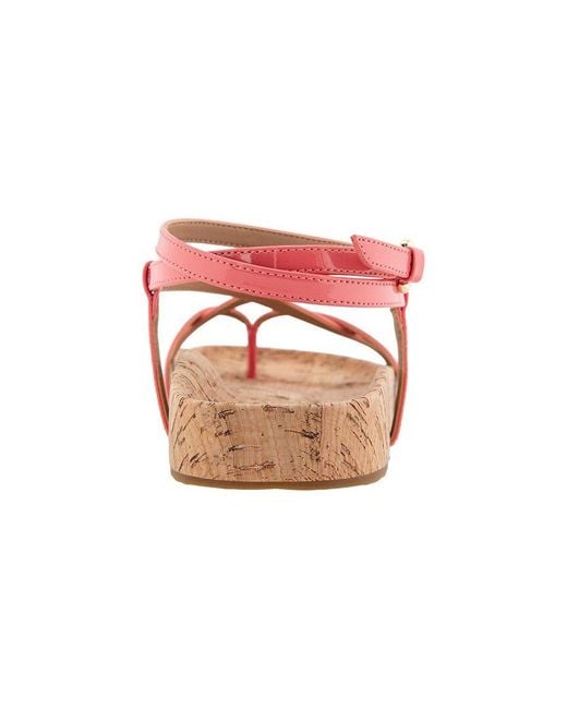 Aerosoles Pink Leera Cork Flat Sandal