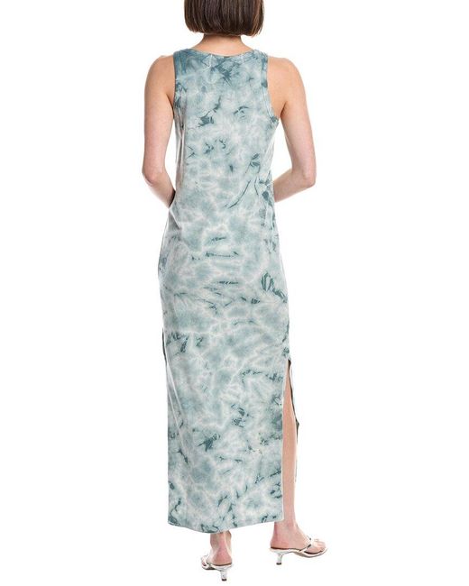 Majestic Filatures Blue Stretch Print Midi Dress