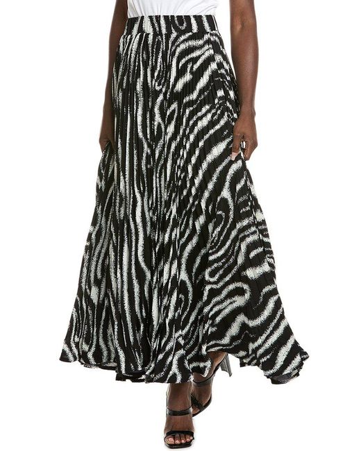 Gracia Zebra Stripe Pleated A Line Maxi Skirt in Black Lyst Australia
