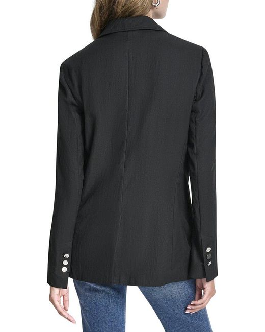 DKNY Black Zigzag Stretch Blazer