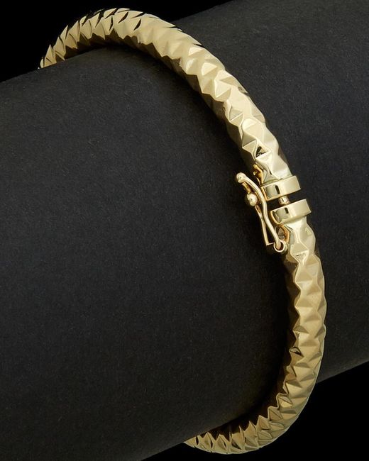 Italian Gold Black 14k Hinged Bangle