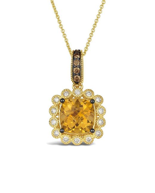 Le Vian Metallic 14K 3.24 Ct. Tw. Diamond & Citrine Pendant