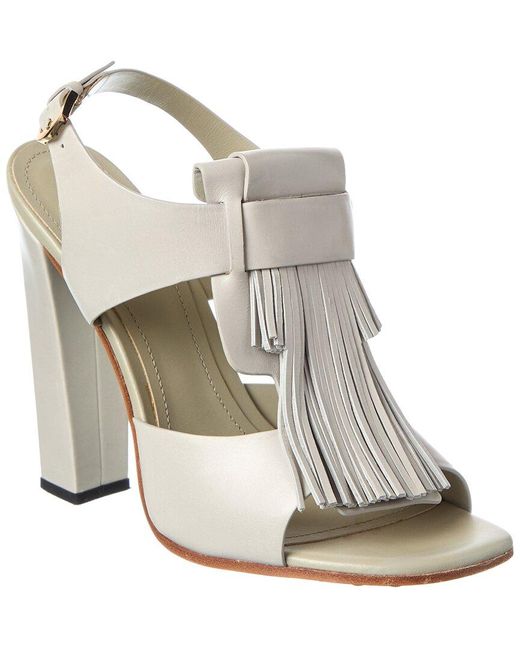 Tod's White Leather Sandal