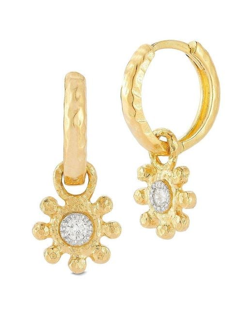 Reiss Metallic 14K 0.14 Ct. Tw. Diamond Earrings
