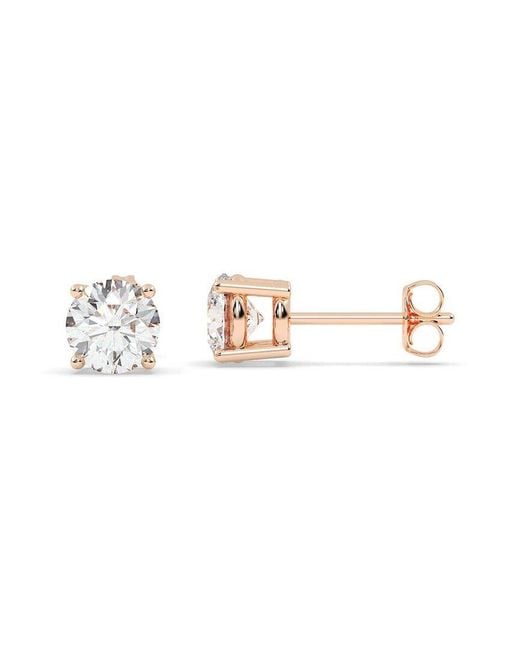 Lab Grown Diamonds Metallic 14K Rose 1.00 Ct. Tw. Lab-Grown Diamond Earrings
