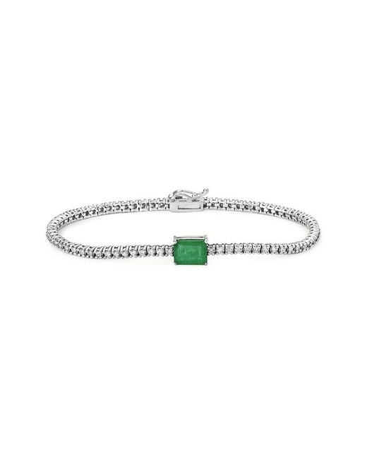 Forever Creations USA Inc. White Forever Creations 14K 4.85 Ct. Tw. Diamond & Emerald Bracelet