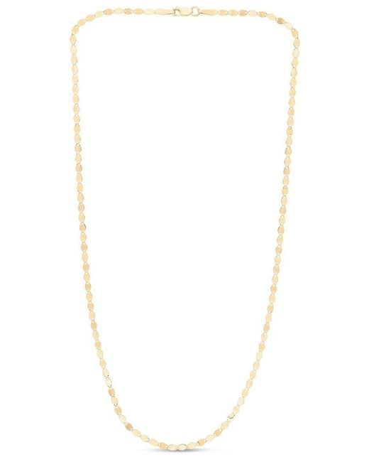 Italian Gold White 14K Mirror Chain Necklace