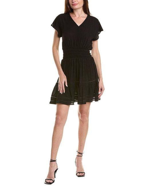 Rachel Parcell Black Flutter Sleeve Mini Dress