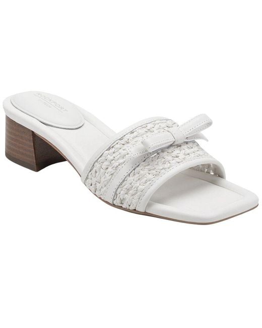 Rockport White Clarice 2 Raffia & Leather Sandal