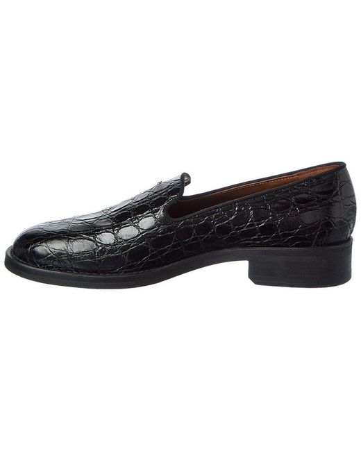 Giuseppe Zanotti Black Lidia 20 Croc-Embossed Leather Loafer
