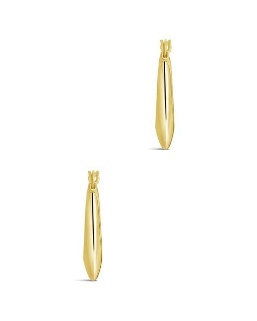 Sterling Forever Multicolor 14k Plated Graduated Teardrop Tube Hoops