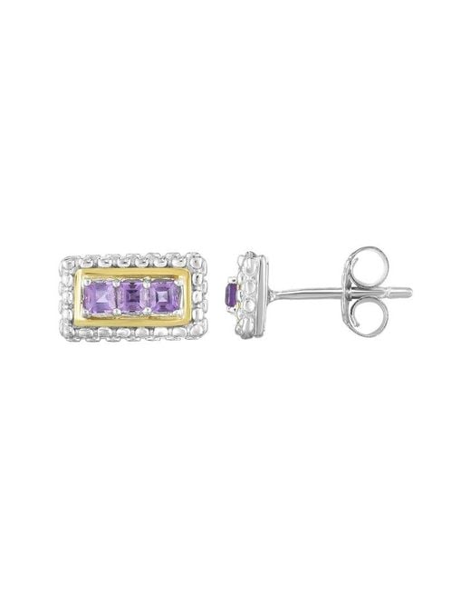Phillip Gavriel White 18K & Amethyst Studs