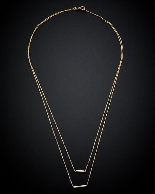 Italian Gold Black 14k Tube Pendant Necklace