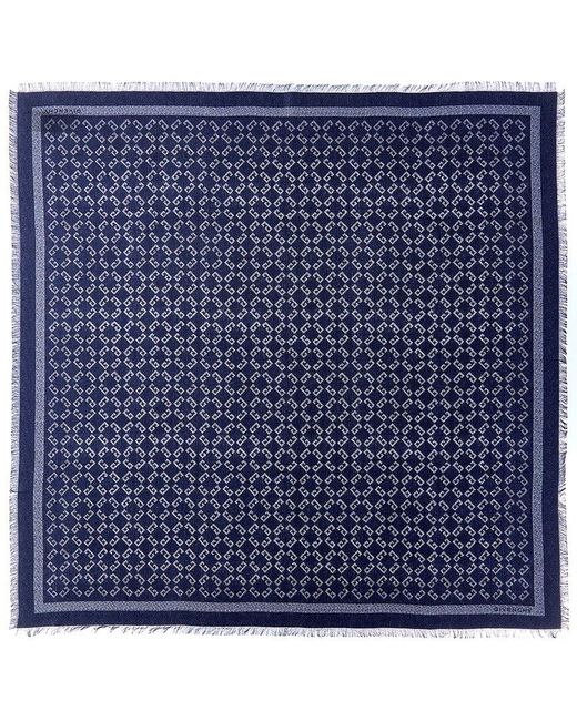 Givenchy Blue Logo Silk Scarf