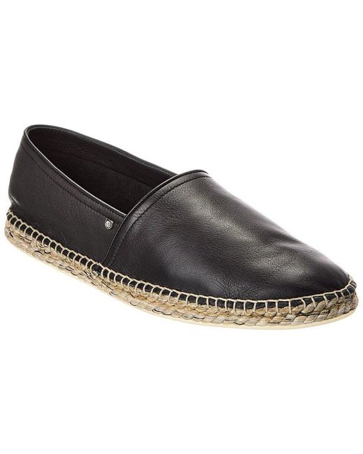 Ferragamo Black Leather Espadrille for men