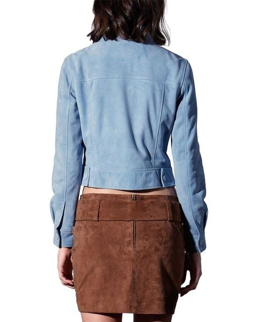 Walter Baker Blue Kacey Suede Jacket