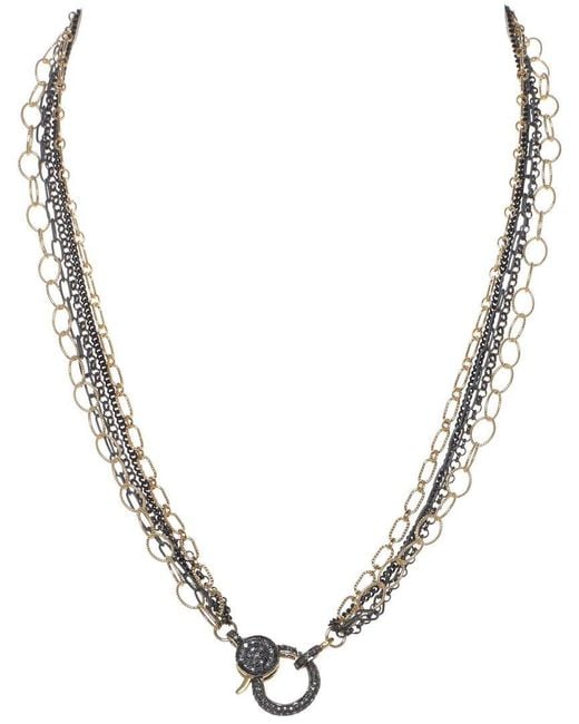 Margo Morrison Metallic Vermeil Diamond Pave Necklace
