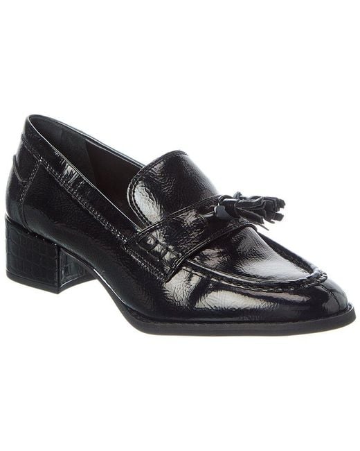 Donald J Pliner Black Powel Crinkle Patent Loafer